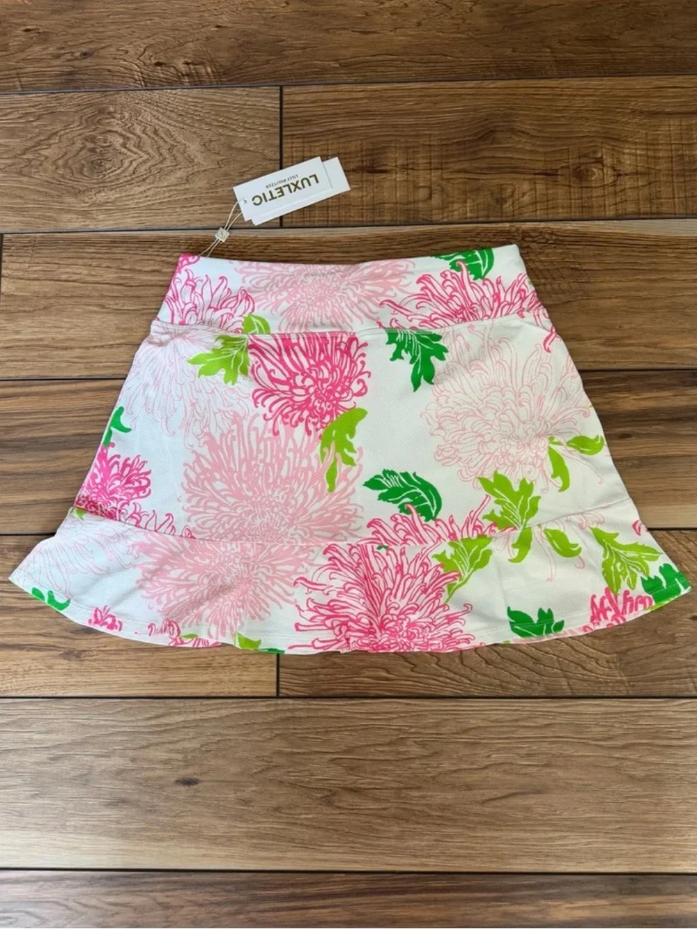 Lilly Pulitzer UPF 50+ Luxletic Zadora High Rise Skort: Resort White Lil Go Wit
